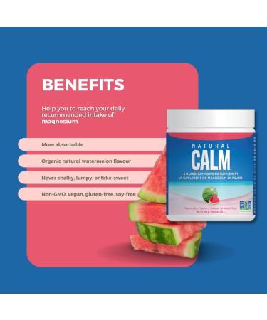 Natural Calm Magnesium Citrate Powder (Watermelon Flavour) 226g - Quick Absorbing - Loved Magnesium Drink - Buy Online on GoSupps.com