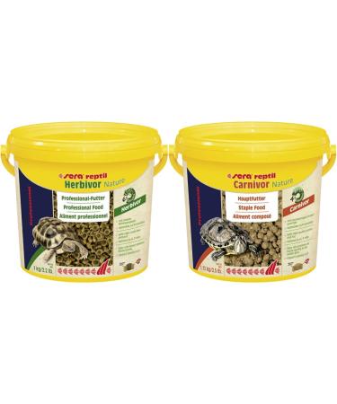 Sera Reptil Professional Herbivor Nature 3.8 L (1 kg) - The two -component feed for Herbivore Reptiles & Reptil Professional Carnivor Nature 3.8 l (1.12 kg) - The two -component feed 1 kg (1 SPACE) Bundle with Carnivor Nature