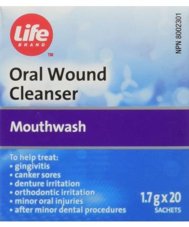 Life Brand Oral Wound Cleanser Powder 20 Envelopes Each