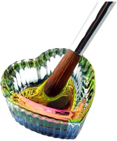 Rainbow Glass Crystal Acrylic Dappen Dish with Lid - Heart Shape | Nail Tool for Acrylic Powder Monomer | HJ-NAPB019-Heart - Buy Online on GoSupps.com