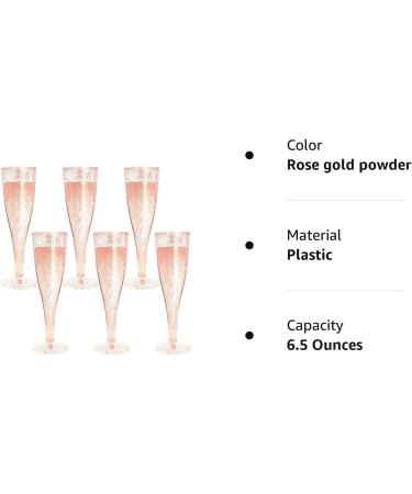 6PC MR.FOAM Disposable Rose Gold Glitter Plastic Champagne Flutes - Perfect for Parties and Special Occasions - Buy Online on GoSupps.com