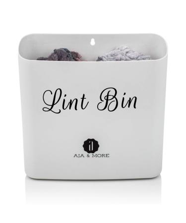 A.J.A. & MORE Magnetic Lint Bin for Laundry Room | Wall Mounted Bathroom Trash Can | Lint Garbage Can with Magnetic Strip | Hang This Wastebasket on Wall, on Washer/Dryer or Laundry Room Door (Grey) Light Grey