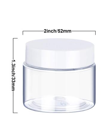 6 Pack 1 oz Clear Plastic Pot Jars with White Lids for Travel Storage - Leak Proof Cosmetic Containers for Makeup, Nails, Jewelry - White-1 oz - Buy Online on GoSupps.com