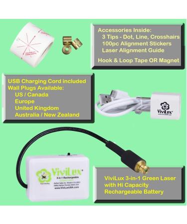 ViviLux 3-in-1 Rechargeable GREEN Laser System with Adjustable Line  Crosshairs and Dot Illumination Heads  Innovative Sewing and Quilting Notion for Precise Stitching  Mounts with HOOK AND LOOP TAPE 1.US Plug - Buy Online on GoSupps.com
