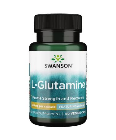 Swanson Amino Acid Ajipure L-Glutamine Pharmaceutical Grade 500 Milligrams 60 Veg Capsules