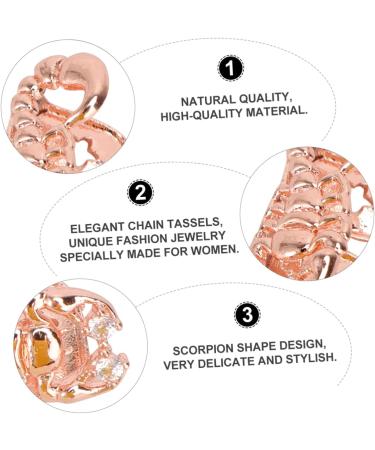 RORPOIR Scorpion Single Brace Rose Gold Men's Jewelry Accessory - Removable Tooth Caps, Hip Hop Style - 2X1cm - Buy Online on GoSupps.com