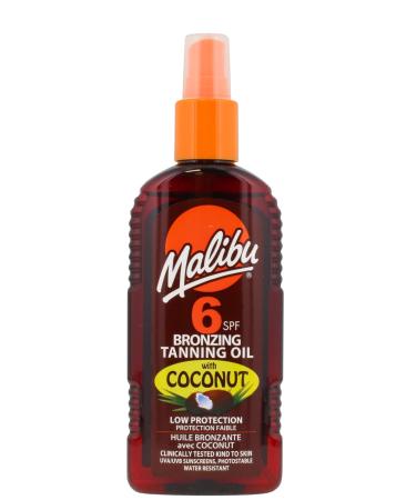 Malibu Sun SPF 6 Bronzing Tanning Oil With Coconut Oil Low Protection Water Resistant 200ml