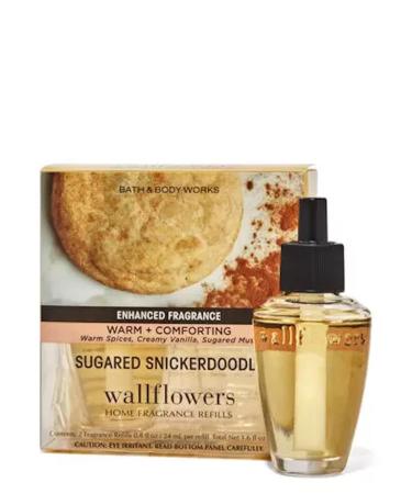 Bath & Body Works Sugared Snickerdoodle Wallflowers Home Fragrance Refills 2-Pack (1.6 fl oz total) (Sugared Snickerdoodle) Sugared Snickerdoodle 0.8 Fl Oz (Pack of 2)