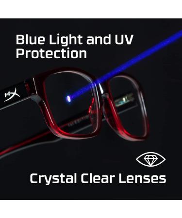 HyperX Spectre 1st Edition Gaming Eyewear - Blue Light Blocking UV Glasses with Durable Acetate Frame and Crystal Clear Lens - Includes MF Case and Hard Case (Red) - Buy Online on GoSupps.com