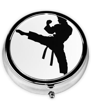 Taekwondo Mini Round Pill Box - 3 Compartment Medicine Organizer for Travel & Home Use - Buy Online on GoSupps.com
