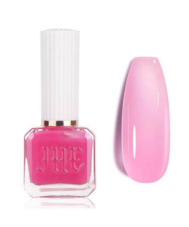 Jelly Nail Polish - Pink Nail Polish - Crystal Pink Summer Color Quick Dry Nail Varnish - Natural Transparent Pink Polish Long Lasting No Need UV Non - Toxic Formula Nail Art