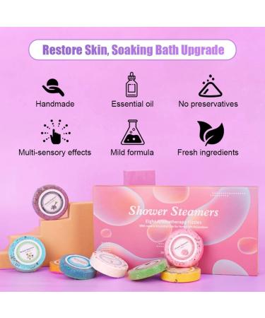 Shower Steamers Aromatherapy - 8 Pcs Bath Bombs with Essential Oils Gift Set for Self Care and Relaxation | Home Spa Kit for Men and Women - Buy Online on GoSupps.com