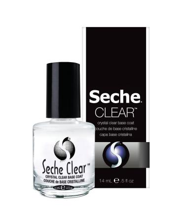 Seche Clear Crystal Clear Base | Premium Nail Primer & Base Coat Nail Varnish Strengthening Nail Polish Base Coat for Long-Lasting Manicures | Non-Yellowing Clear Builder Gel for Nails | 14 ml