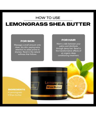 Organic LemonGrass Shea Butter - Intense Hydration & Moisturizing Pure Extract (5.2oz) - Buy Now Internationally - Buy Online on GoSupps.com