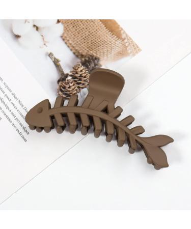 ANQSYY Resin Fish Bone Hair Claw Clips - Large Size, Non-slip, Fashion Hair Accessories for Women & Girls - Buy Online on GoSupps.com