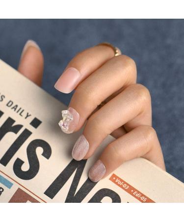 Sethexy French Short Pink Sparkle False Fingernails - 24 Glossy Acrylic Nail Tips with Glue for Women & Girls - Buy Online on GoSupps.com