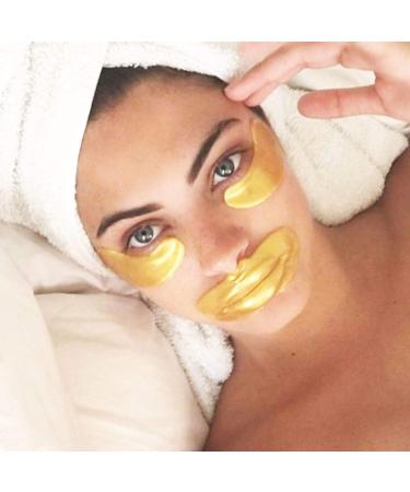 Gold Lip Mask x10 Collagen Hyaluronic Plumping Moisturising Soothing - Buy Online on GoSupps.com