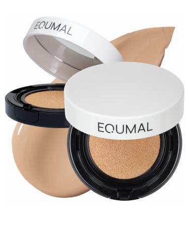 EQUMAL No More Cushion Foundation SPF50+ PA++++   Air Fit Full Coverage Foundation with Natural Dewy Finish - Long Lasting and Lightweight Formula for Perfect Fitting Makeup  4 Shades  0.5.oz. (N02 MEDIUM NUDYFUL)