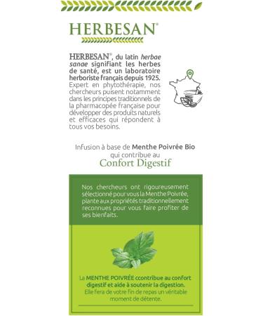 Herbesan Infusion Peppermint Organic 20 Sachets - Buy Online on GoSupps.com