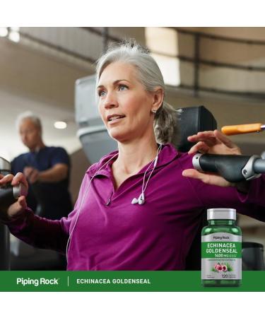 Piping Rock Echinacea Goldenseal Capsules | 1400mg | 120 Vegetarian Capsules | Non-GMO Gluten Free Supplement - Buy Online on GoSupps.com