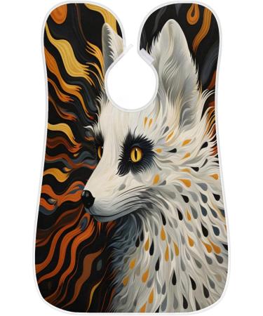 White Fox Beard Bib Apron - Best Beard Hair Catcher for Men | Perfect Father's Day & Christmas Gift for Dad & Husband | Includes 2 Suction Cups - Buy Online on GoSupps.com