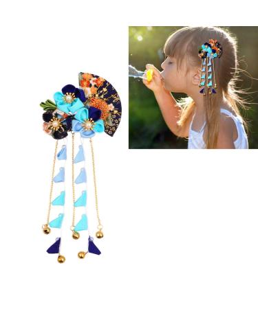 Japanese Hair Clip | Tsumami Hairpin | Kimono Hair Tie | Blue Japanese Hair Accessories | International Shipping Available - Buy Online on GoSupps.com