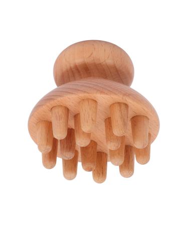 Massage device in mushroom shape made of wood manual wood therapy massager promotion of blood circulation clear meridian portable manual massage device for head waist stomach thighs linderu