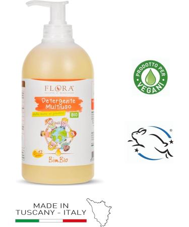  Flora MULTI-PURPOSE CLEANER 500ml BIO-BDIH - Daily hygiene for hands seiders body and hair with 100% pure natural and total essential oils and aloe vera extract gently cleanses - Buy Online on GoSupps.com