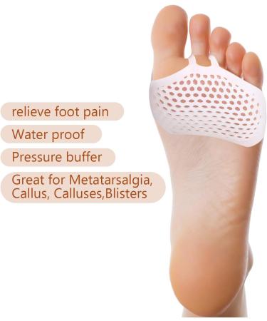 6 Pair Silicone Forefoot Pads for Pain Relief | Soft Gel Midfoot Support Pillows for Football - Reduce Calluses & Skin Discomfort - Buy Online on GoSupps.com