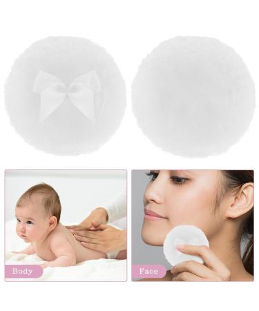 Sibba Large Fluffy Powder Quack - 10.2 cm Ultra-Hood Washable Velor Make-up Tool for Loose Powder - White | Reusable Face & Body Applicator - Buy Online on GoSupps.com