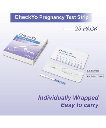 Buy 25 Pack CheckYo Pregnancy Test Strips | High Accuracy hCG Kits | Easy Home Detection | Fast Results | Individually Wrapped - Buy Online on GoSupps.com