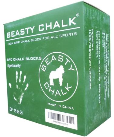 Beasty Chalk Gym Block - High Grip Chalk for Gymnastics, Rock Climbing, Lifting - 2 oz Block (8-Pack) - Buy Online on GoSupps.com