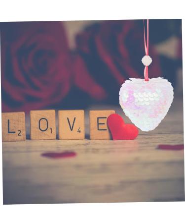 Alipis 6pcs Heart Sequin Pendant Ornament Christmas Polished Ball Valentine's Day Hanging Tags Appendix - Buy Online on GoSupps.com