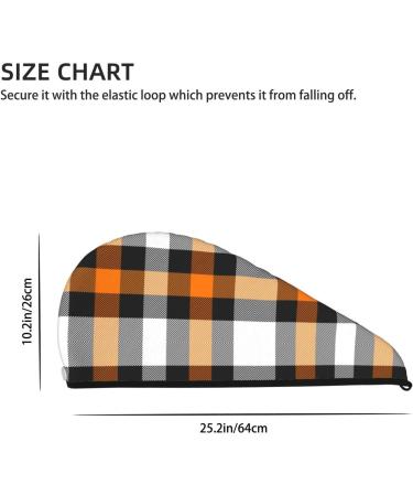 Orange Plaid Microfiber Hair Towel | Super Absorbent Coral Velvet Wrap for Long Curly & Thick Hair - Quick Dry Solution for Women - Buy Online on GoSupps.com