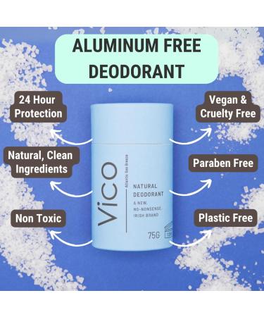 Vico Natural Plastic Free Deodorant Stick 2.65 Oz - Atlantic Sea Breeze - Vegan Cruelty Free Unisex Odor Protection - Buy Online on GoSupps.com