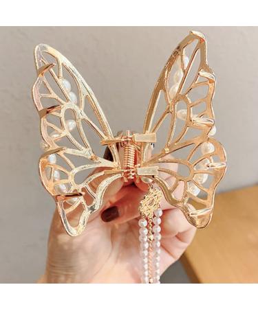 Gold Tassel Butterfly Hair Clip - Fashion Hair Accessory for Women and Girls - Buy Online on GoSupps.com