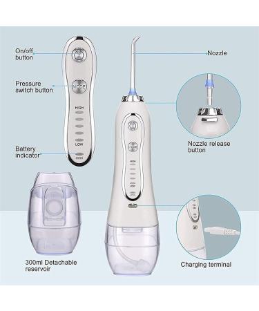 Rechargeable Cordless Water Dental Flosser - Portable Teeth Cleaner with USB Cable | Space-Saving Design for Easy Cleaning - Buy Online on GoSupps.com