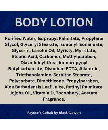 Payden's Cobalt Bay Rum For Men Scented Luxury Body Lotion with Lanolin and Jojoba Oil 12 Oz (2 Pack) - Buy Online on GoSupps.com
