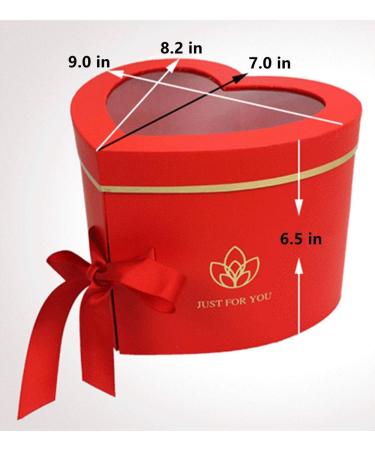 Luxury Heart Shaped Flower Box with Lid - Pink, Double Layer Gift Paper Mache Box - 9x8x6.5 - Ideal for Arrangements - Buy Online on GoSupps.com