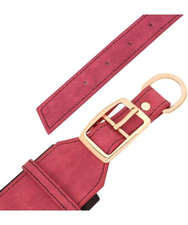 Personalized PU Leather Dog Collar for Medium & Large Breeds Comfortable Red Collar for Pit Bulls | Adjustable 33-41cm - Buy Online on GoSupps.com