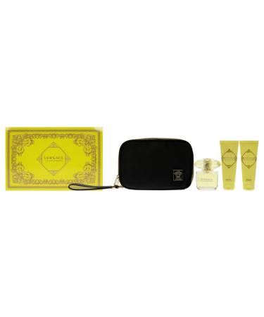 Versace Versace Yellow Diamond Women 3oz EDT Spray 3.4oz Shower Gel 3.4oz Body Lotion Bag 4 Pc Gift Set
