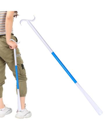 Aizuoni sock remover for older people - sock aid device - aids for putting on socks for at home multifunctional removable dressing hooks adjustable shoe pull -up function blue and white C
