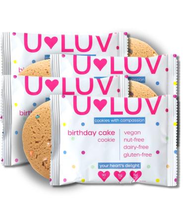 U-LUV Birthday Cake Cookies - Allergy Free, Vegan, Kosher, Eggless, Low Fat - 4 Pack - Buy Online on GoSupps.com