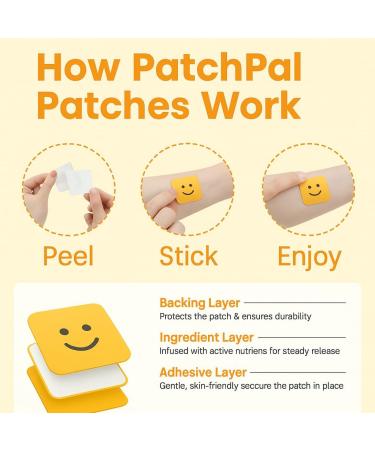 PatchPal B12 Energy Patches Sustained Caffeine Release with Essential Vitamins Calorie-Free Energy Support Easy Wear Long-Lasting Support for Women & Men 1 Month Supply 30 Patches - Buy Online on GoSupps.com