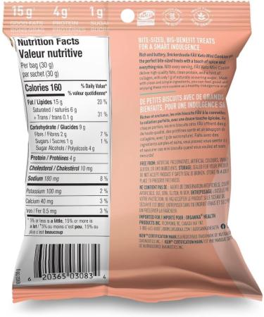 Organika Fav Keto Mini Cookies - Snickerdoodle 30 G X 12 Sachets Snickerdoodle 30 g (Pack of 12) - Buy Online on GoSupps.com