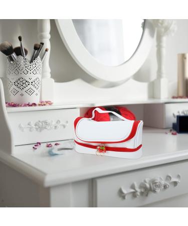 Uonlytech Double Layer Makeup Bag for Women - Strawberry Zipper Cosmetic Organizer - Stylish Travel & Cultural Bags - Buy Online on GoSupps.com