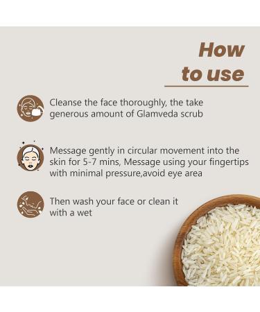 Glam Veda Rice Water Face Scrub | Creamy Exfoliator with Rice Extract | Helps Smooth & Refresh Skin | Gentle Daily Exfoliation for All Skin Types | 100g - Buy Online on GoSupps.com