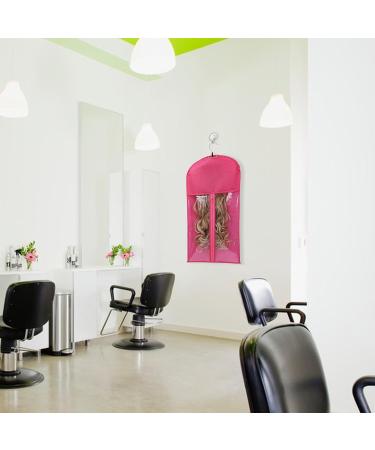Vriusi Wig Bag with Hanger | Hair Extension Storage Hair Travel Extensions Bag with Hanger Hair Extension Storage Bag Portable Wig Bag for Store Style Human Hair Hot Pink - Buy Online on GoSupps.com