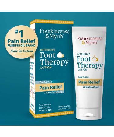 Frankincense & Myrrh Foot Pain Relief Lotion - Intensive Dual Action Neuropathy Cream for Hydrating Skin Repair - 3 Ounce - Buy Online on GoSupps.com