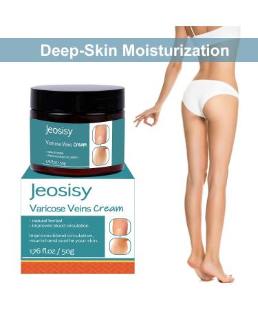 Jeosisy Varicose Veins Cream - Natural Spider Veins Treatment for Legs | 1.76 FL OZ - Buy Online on GoSupps.com
